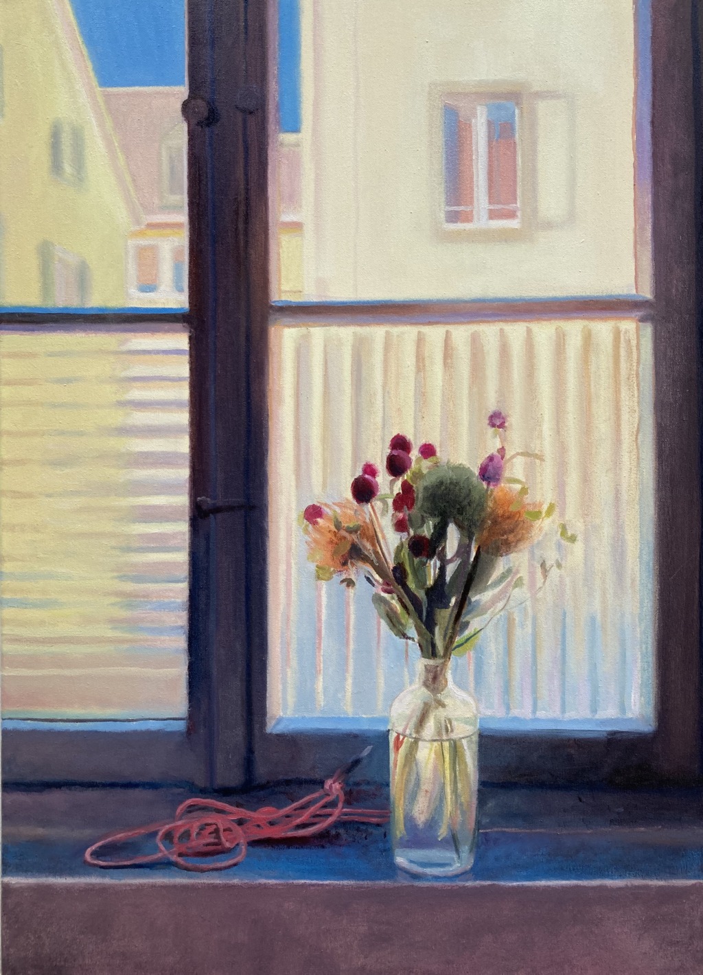 Andrea Muheim, Besuch von Janet und Sara, 2021
Oil on canvas
70 x 50 cm