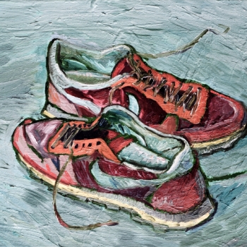 Balz Baechi, Rote Schuhe im Wasser, 1985