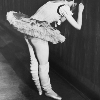 Édouard Boubat, Ballet Dancer Peeking Through Curtain, Paris, 1953