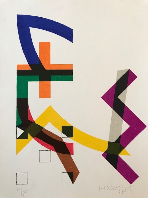 Structures III, Motiv 01/8, 1971
Lithography 9-colors, Print Lafranca, Locarno
37 x 30 cm
59/75