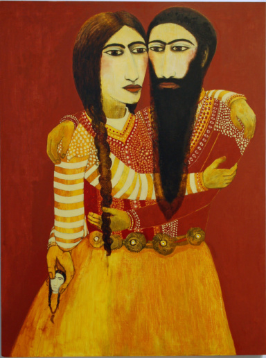 Samira Abbassy, Star-Crossed Lovers, 2015
Oil on panel
60 x 45 cm